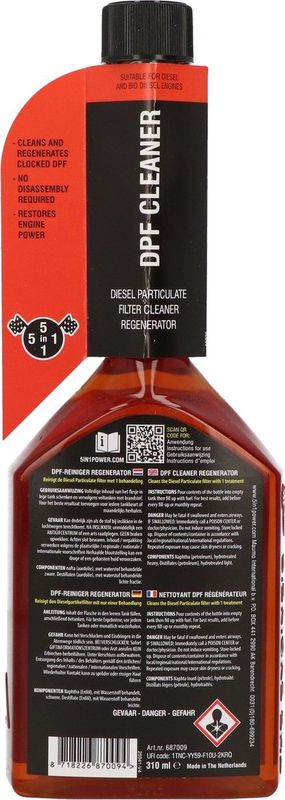 5in1 DPF Reiniger - 310ml - Geschikt Voor Diesel en Bio Diesel