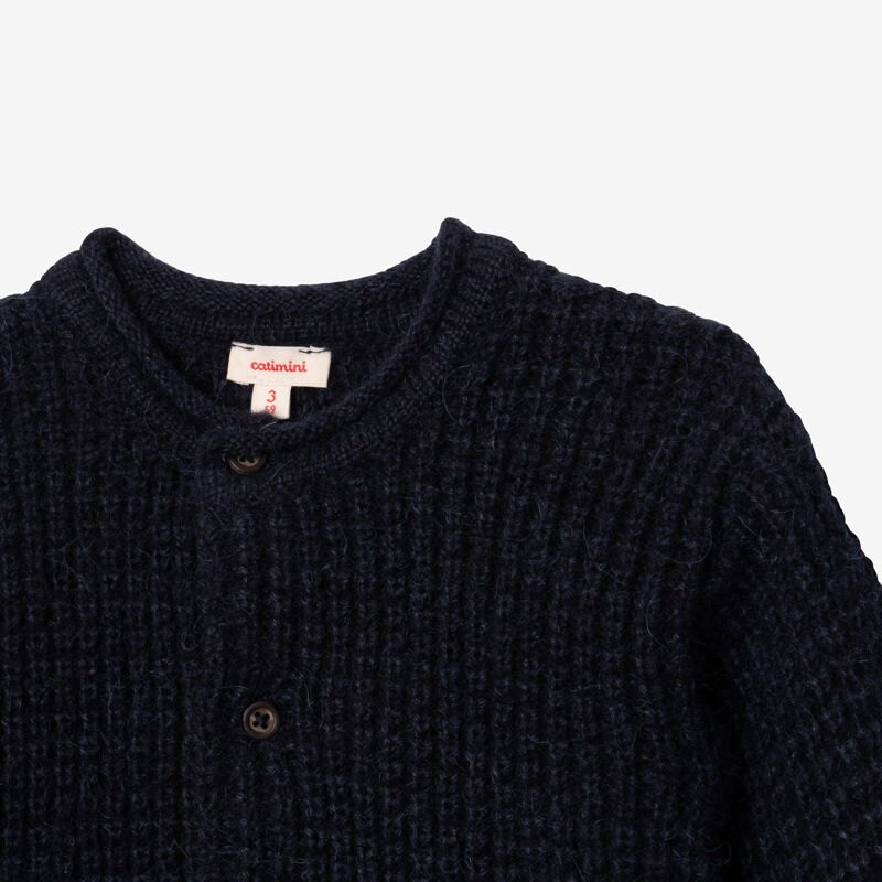 Cardigan bébé tricot marine bleu Catimini Bleu