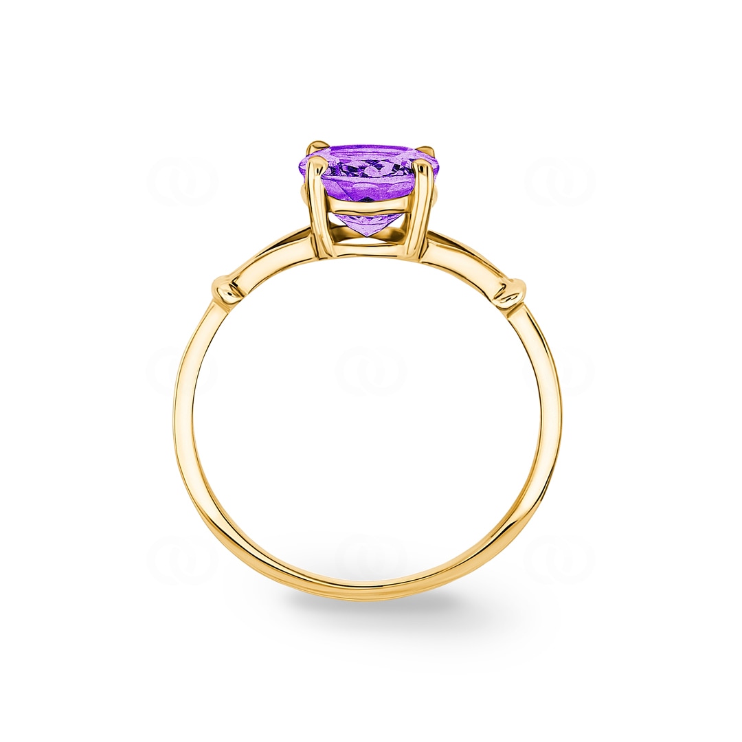 Damenring 750/18 K Gelbgold mit Amethyst