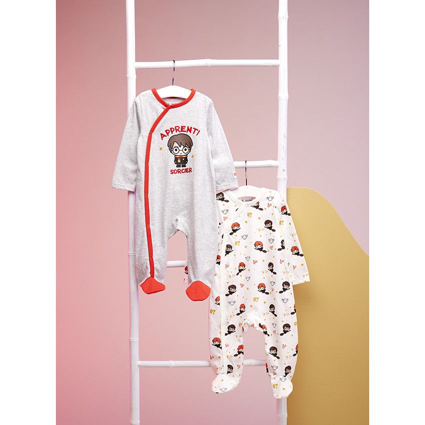 Lot de 2 dors-bien en jersey Harry Potter pour bébé garçon - Gris chiné