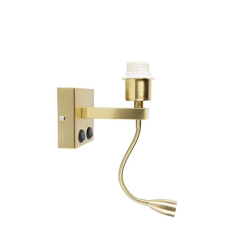 Moderne wandlamp messing met flexarm - Brescia Combi