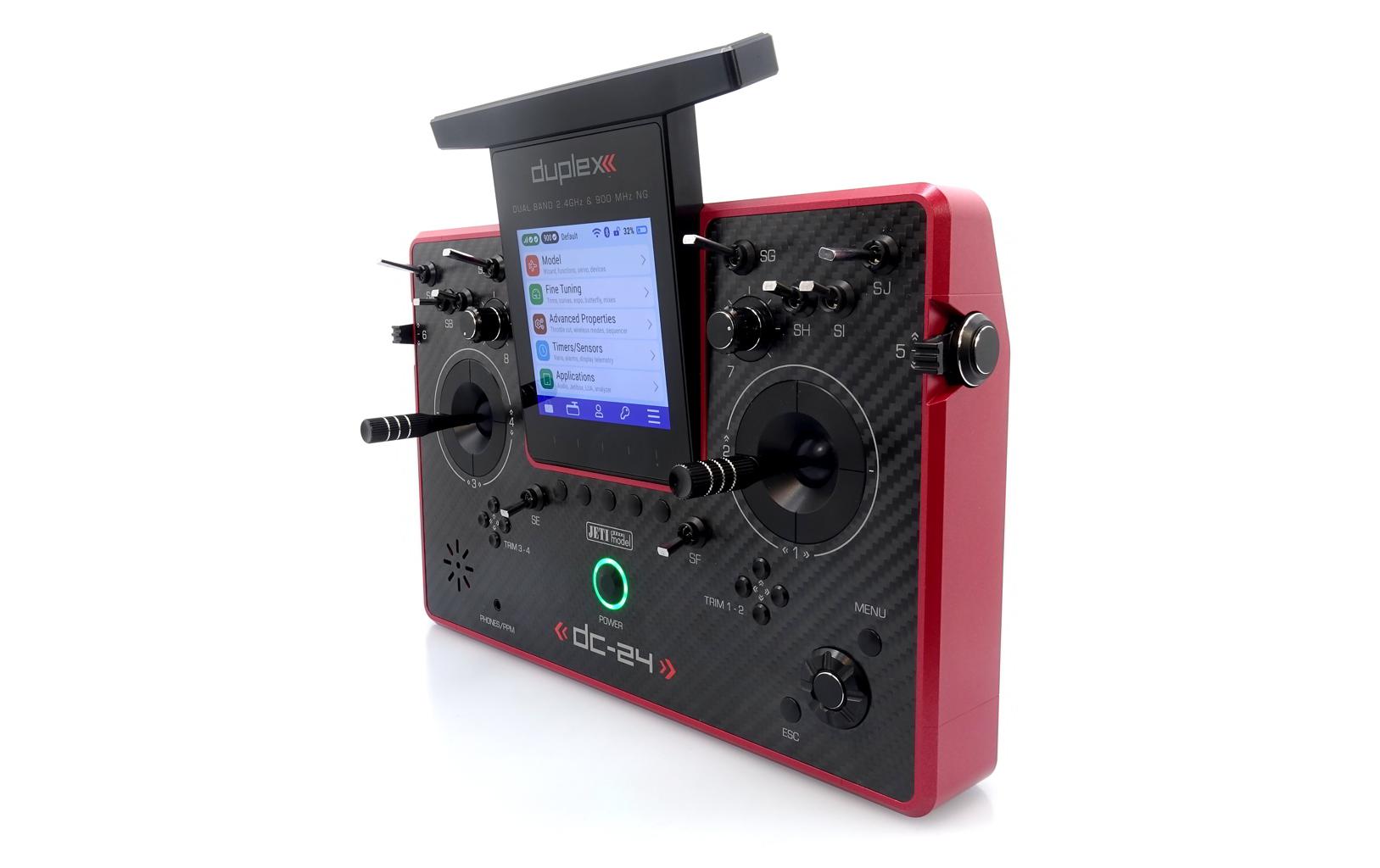 Fernsteuerung DC-24 II Carbon Line Rubinrot<br>Professioneller 2.4 GHz Duplex Pultsender