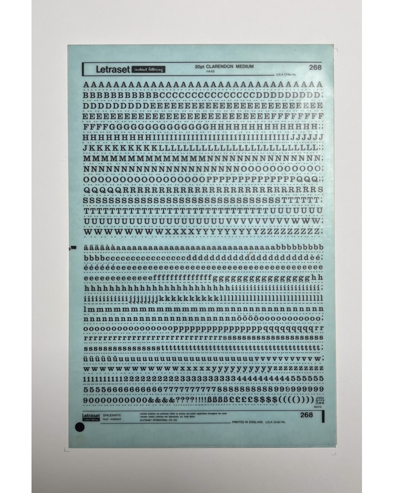 Letraset 268 - CLARENDON MEDIUM 20pt
