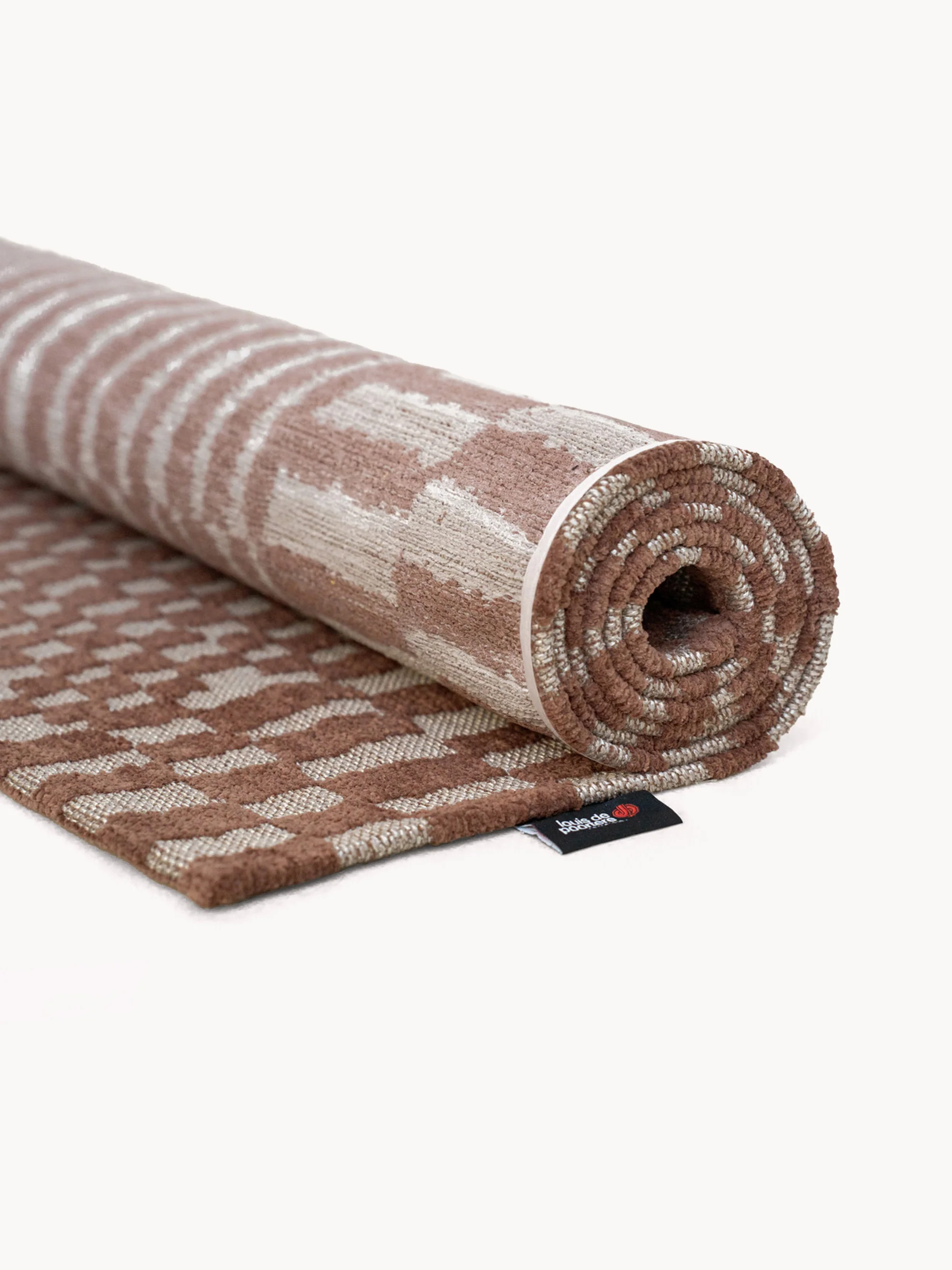 Rond jacquard in- & outdoor vloerkleed Berber, wasbaar