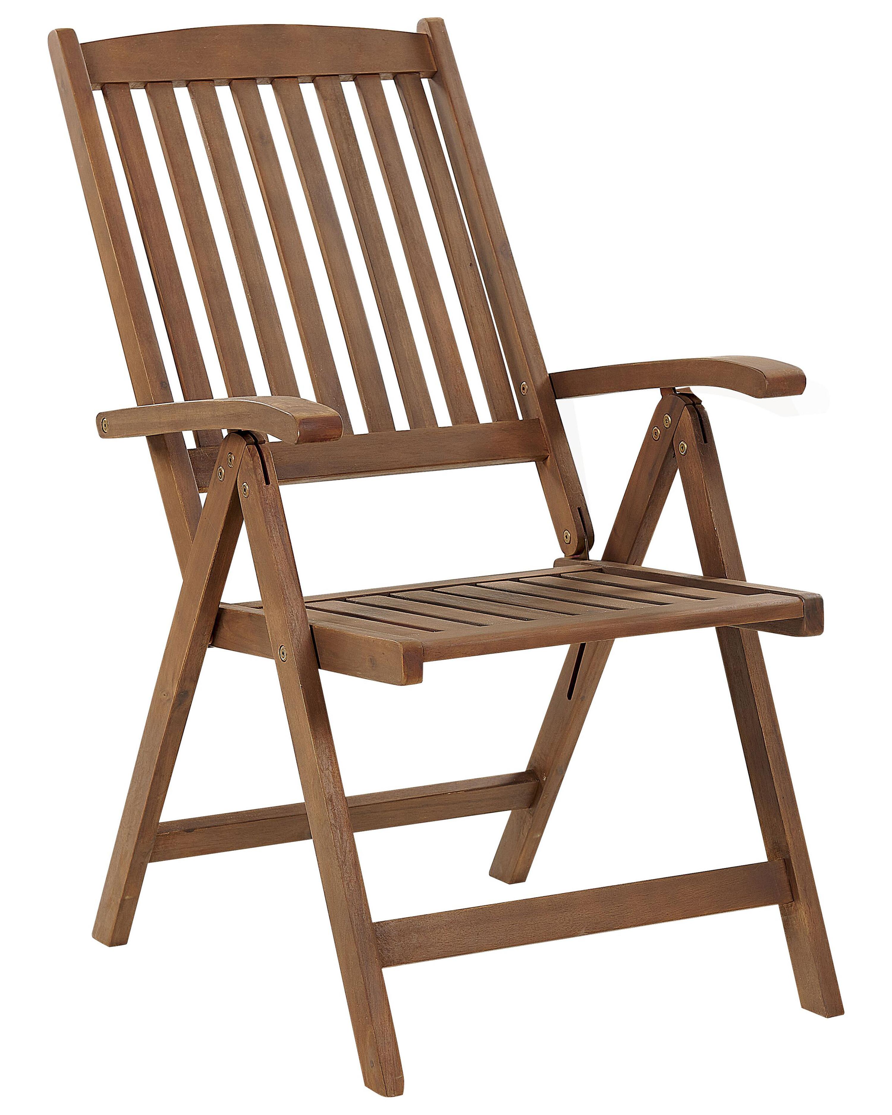Set van 6 stoelen met zitkussen AMANTEA Acaciahout Blauw