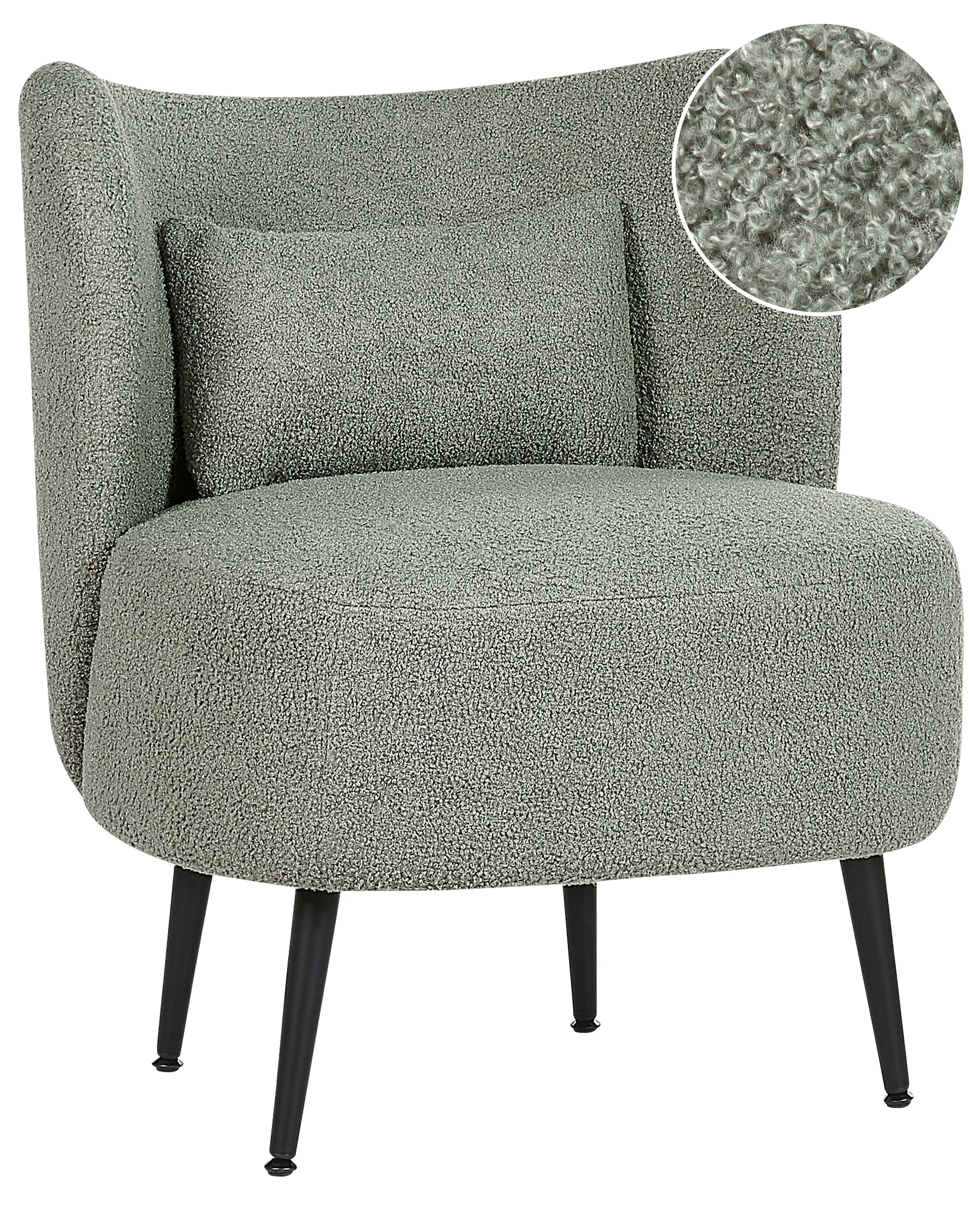 Fauteuil OTSBY Bouclé Lichtgroen
