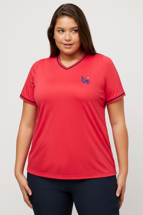 T-Shirt, Love, V-Ausschnitt, Halbarm, antibakteriell
