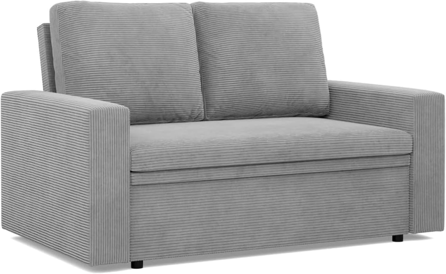 Mebligo - NEO Kollektion Sofa 2 Sitzer Mit Schlaffunktion 148 x 90 x 87 cm, Schlafsofa Mit Bettkasten, Kleines Wohnzimmer Sofa in Grau