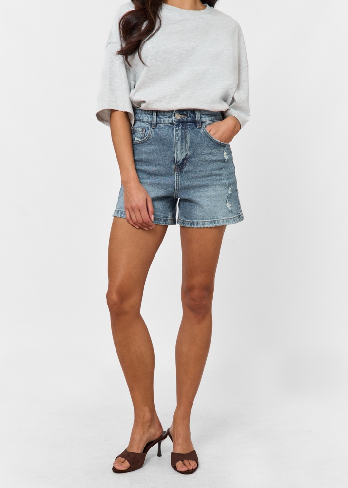 Relaxed short navy blauw