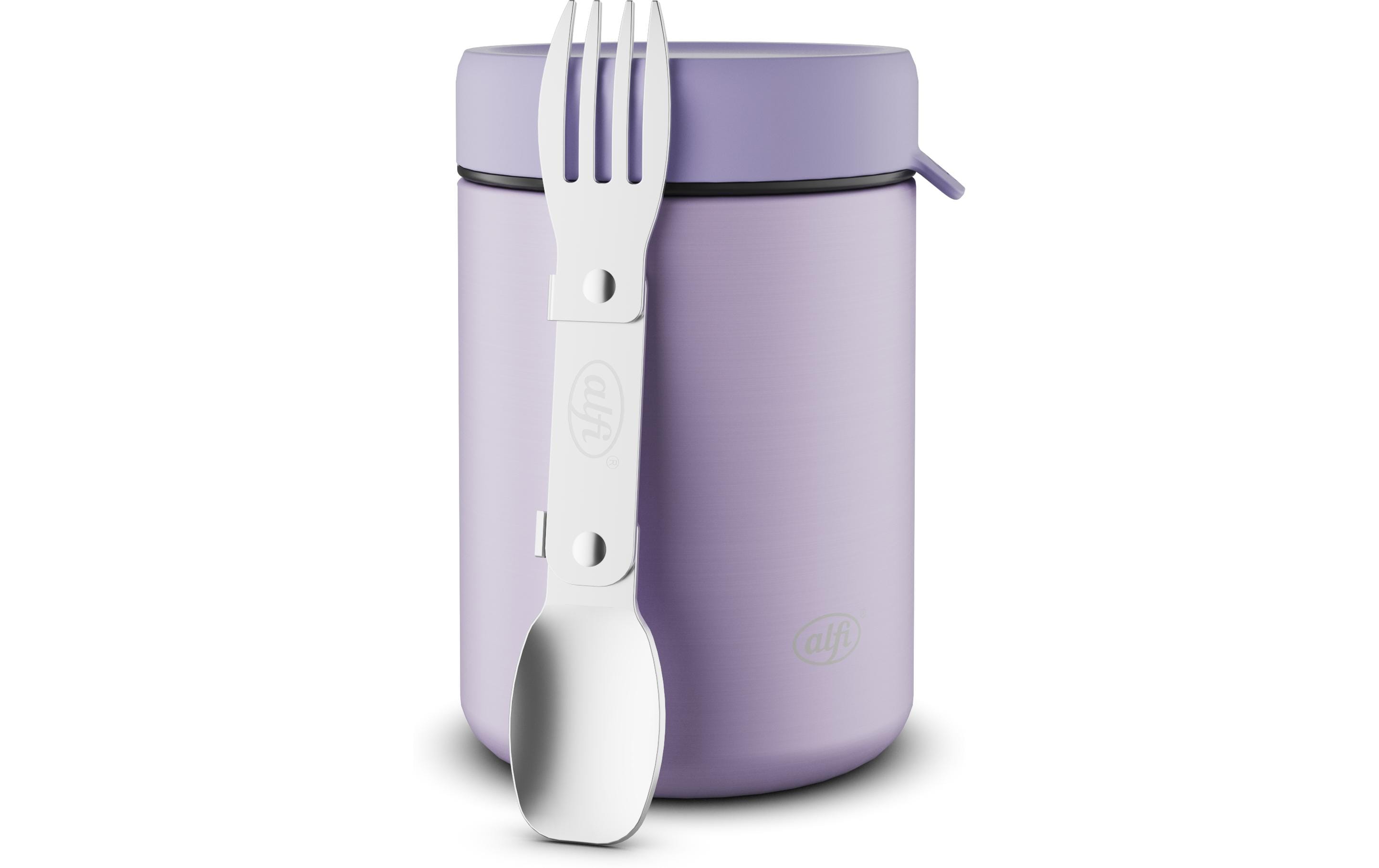 Thermo-Foodbehälter 0.35 l, LavendelOutdoor-Behälter aus Edelstahl mit Göffel