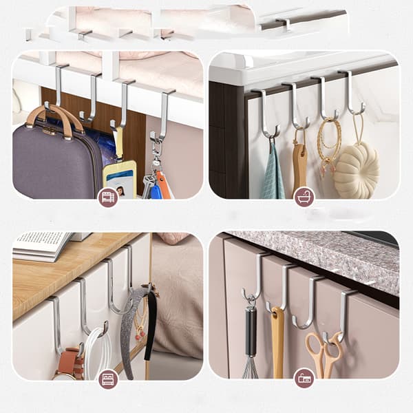 Over Cabinet Door Hooks, Double Hooks for Kitchen 2 Pack  S