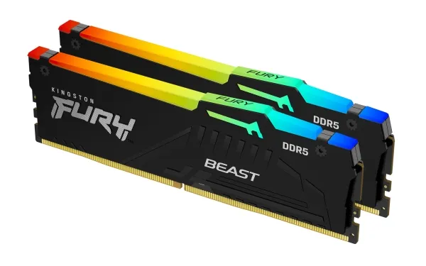 Kingston FURY Beast RGB - DDR5 - sæt - 32 GB: 2 x 16 GB - DIMM 288-PIN - 6000 MHz / PC5-48000 - CL30 - 1.4 V - ikke bufferet - on-die ECC - sort