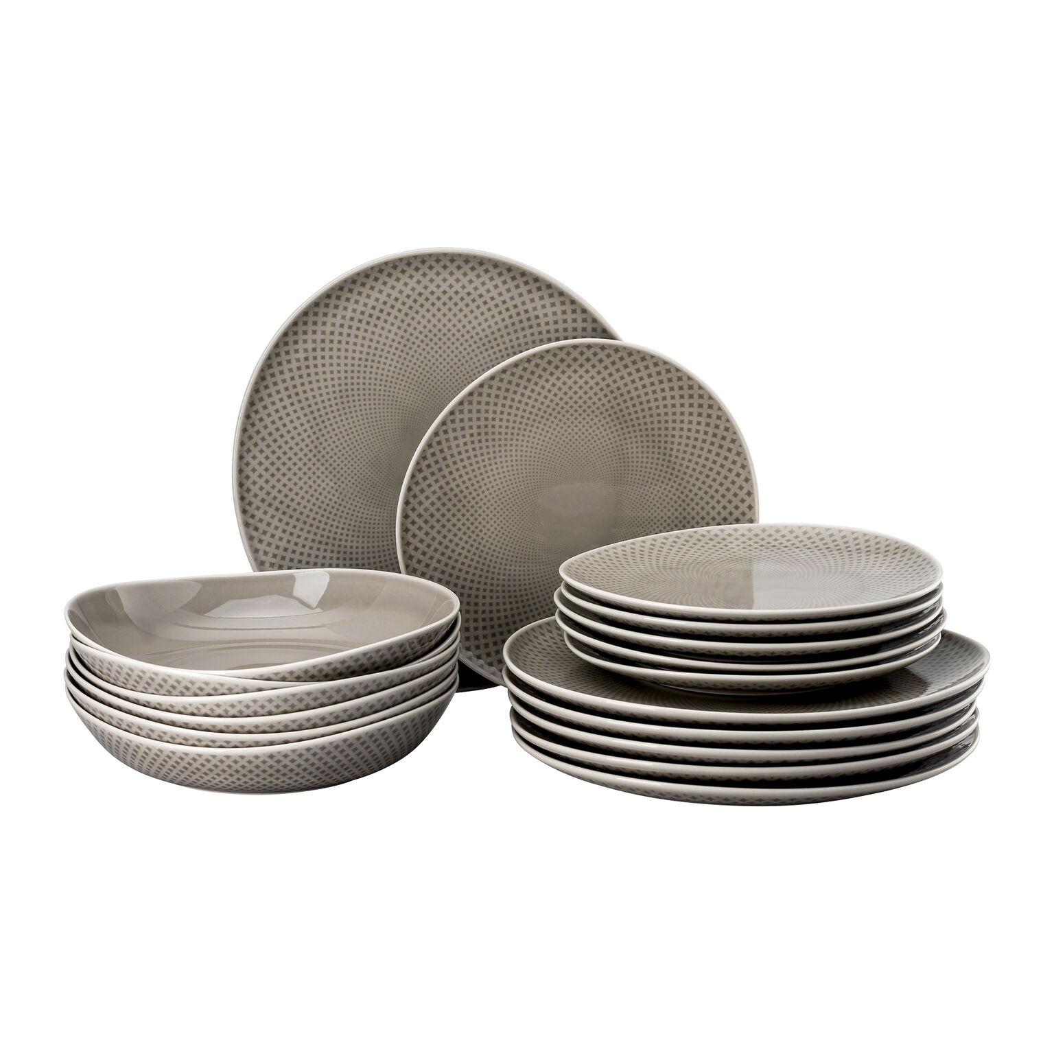 Junto Pearl Grey Set 18-tlg. mit Tellern