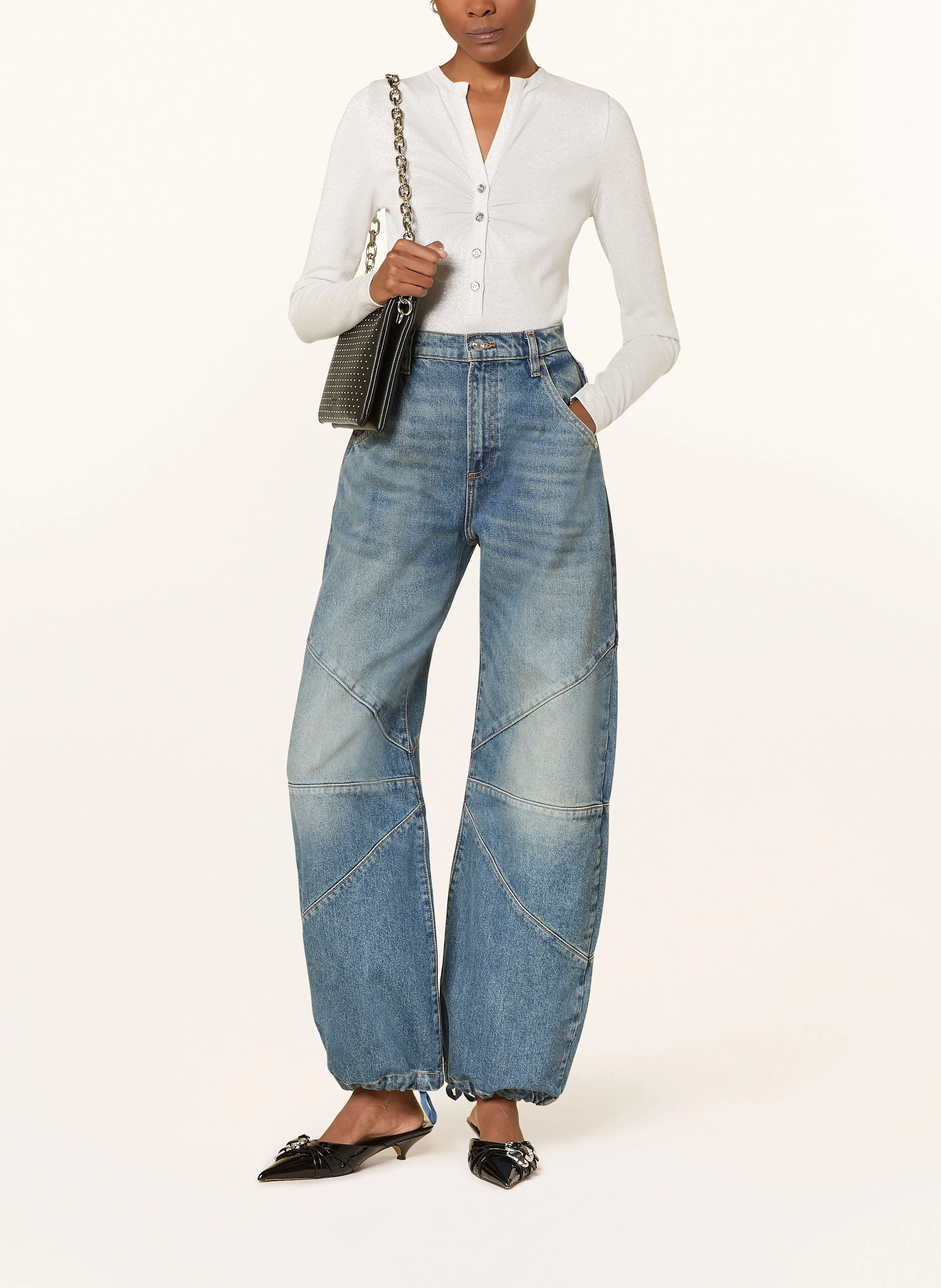 PINKO Longsleeve mit Glitzergarn