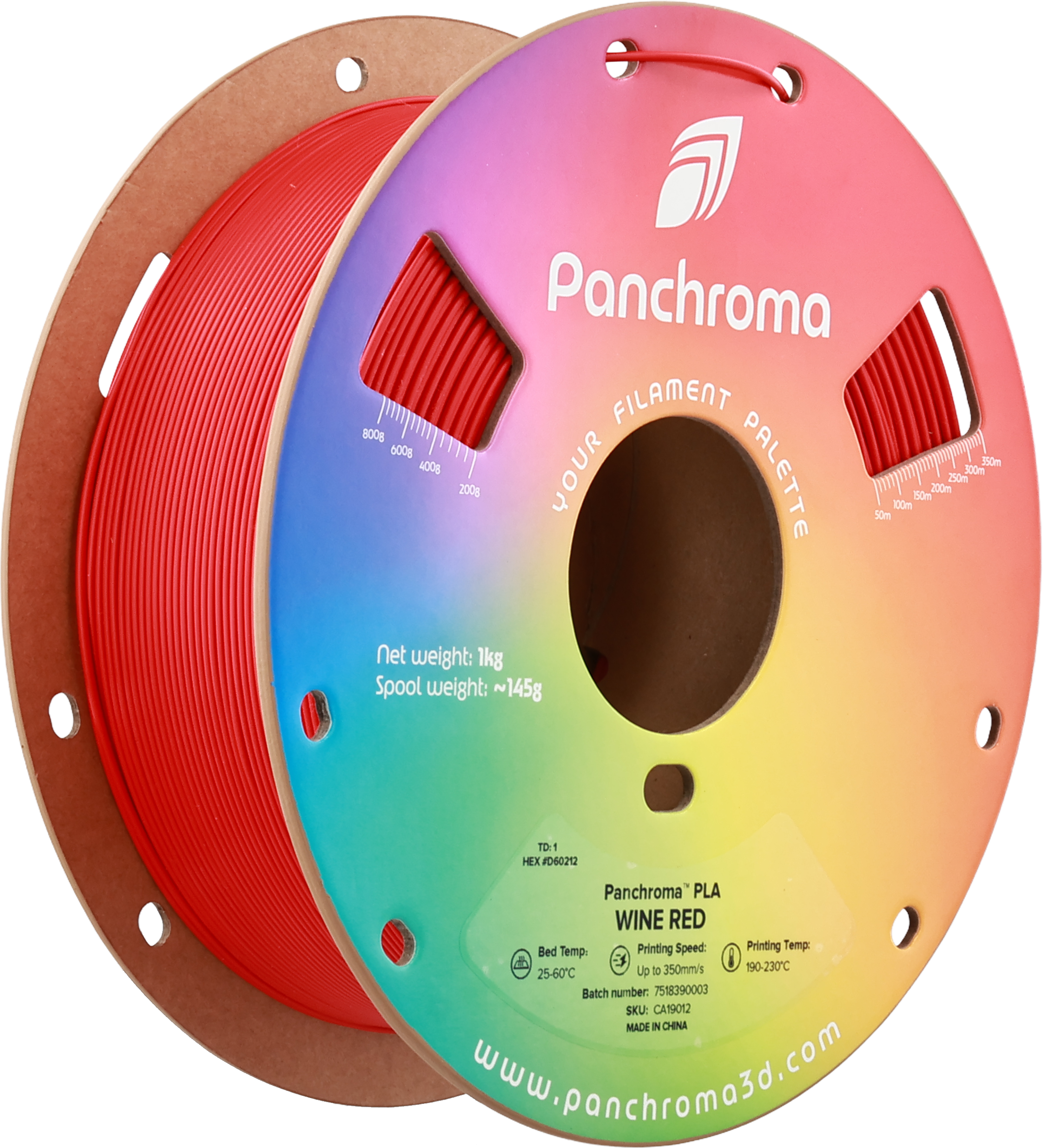 Polymaker  Panchroma™ PLA Wine Red, 1,75 mm / 1000 g    High-Speed Filament in Wine Red
