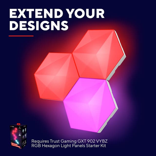 Trust Vybz Hexagon RGB LED-lyspanel-udvidelsessæt