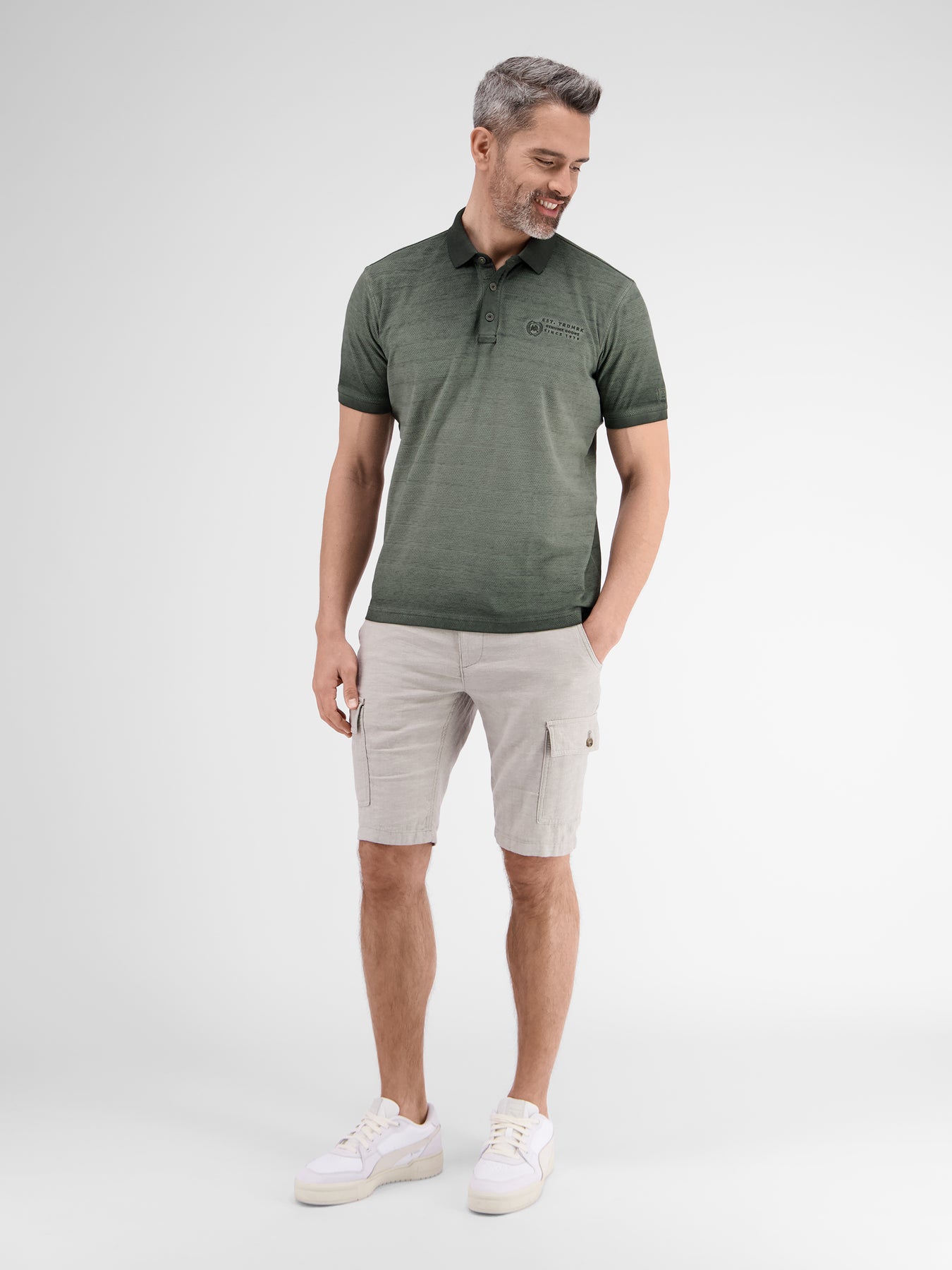 Poloshirt, gestreift in Strukturqualität