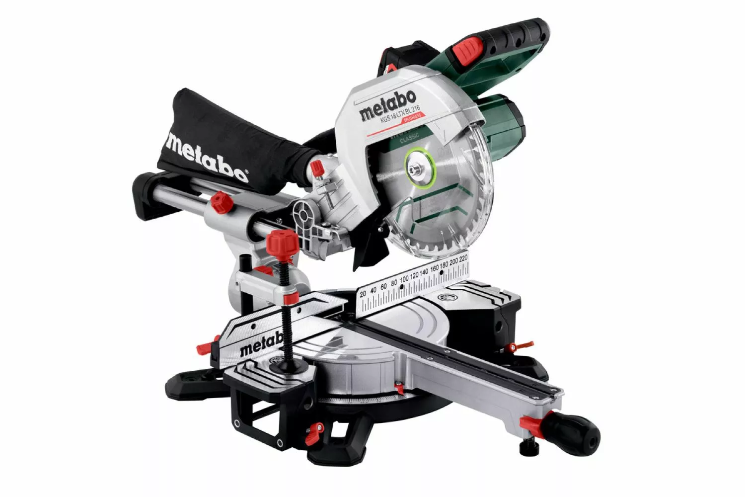 Metabo KGS 18 LTX BL 216 LiHD Accu afkortzaag set (1x 4Ah) - 216 x 30 mm