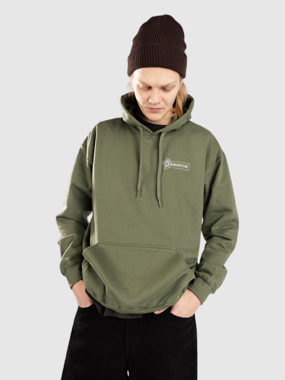 Dravus Boxed In Hoodie military green