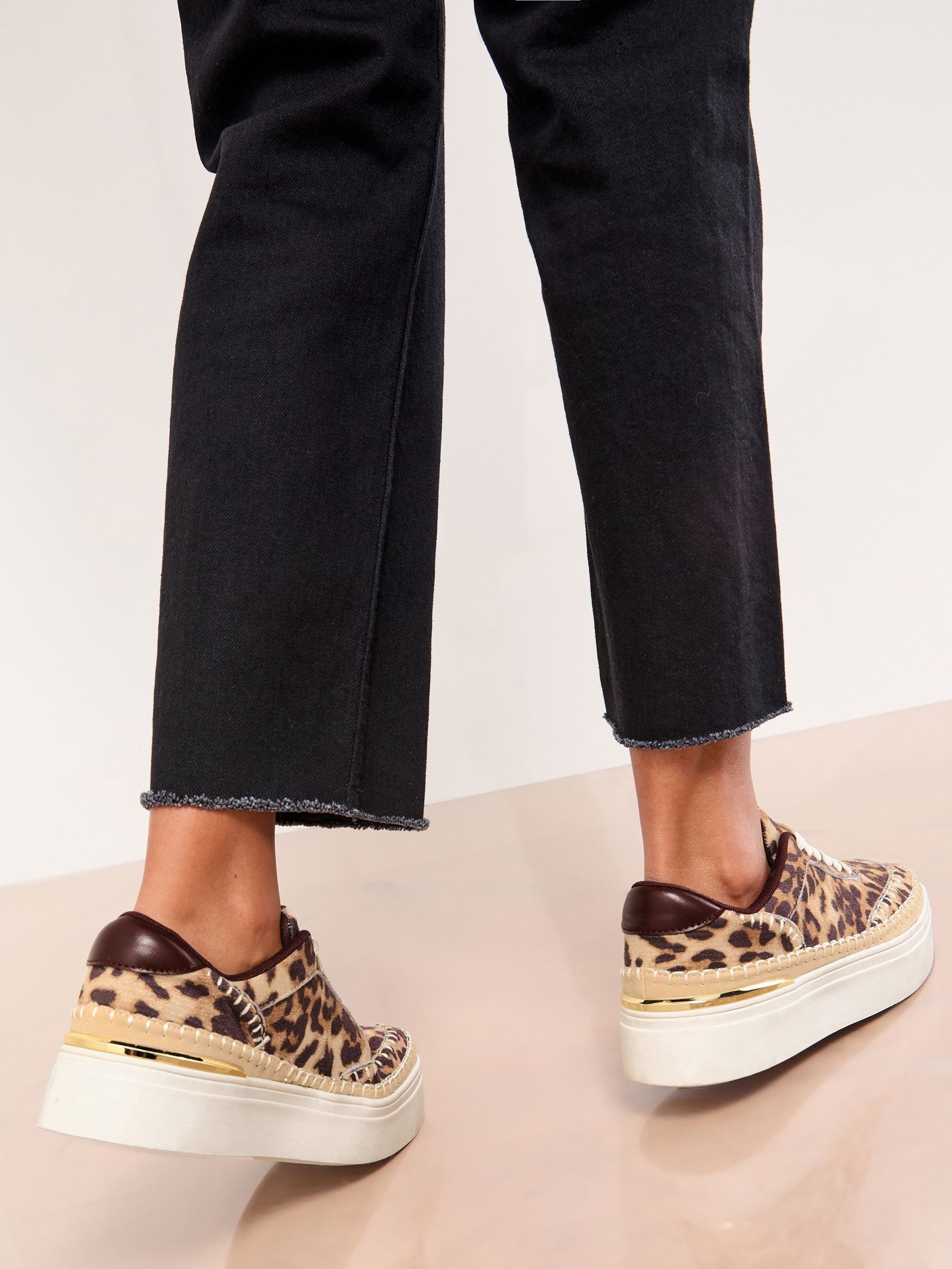 Lipsy Chunky Lace Up Trainers With Whipstitch Detail
