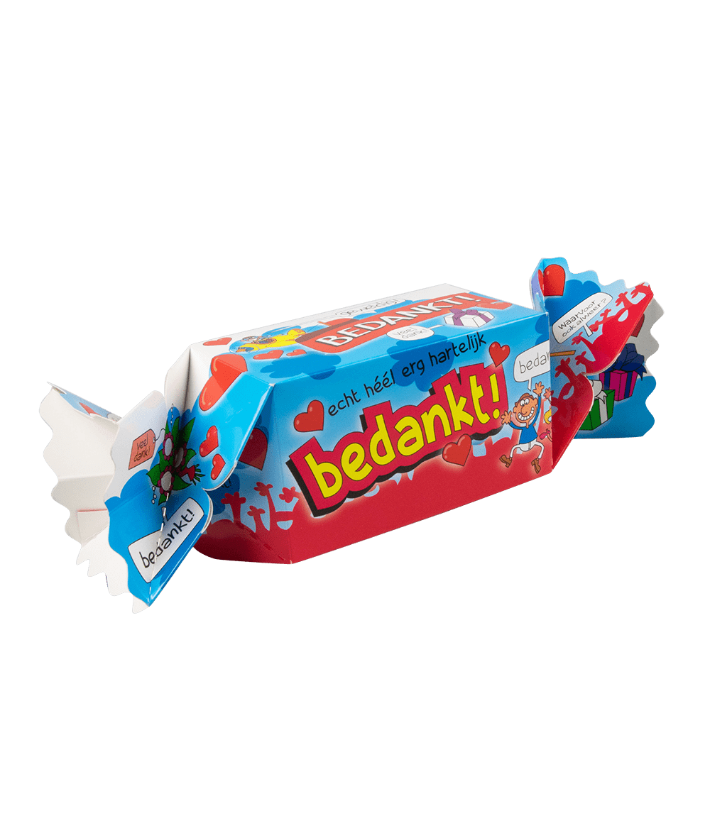 Geschenkdoosje Bedankt Blauw 26cm