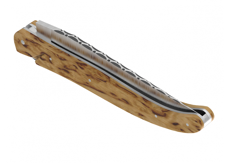 Couteau Laguiole ressort forgé Plein Manche en bois de bouleau