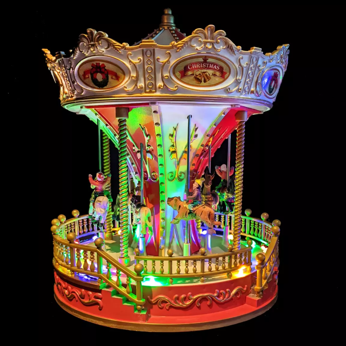 Carrousel lumineux et musical à piles D'antan