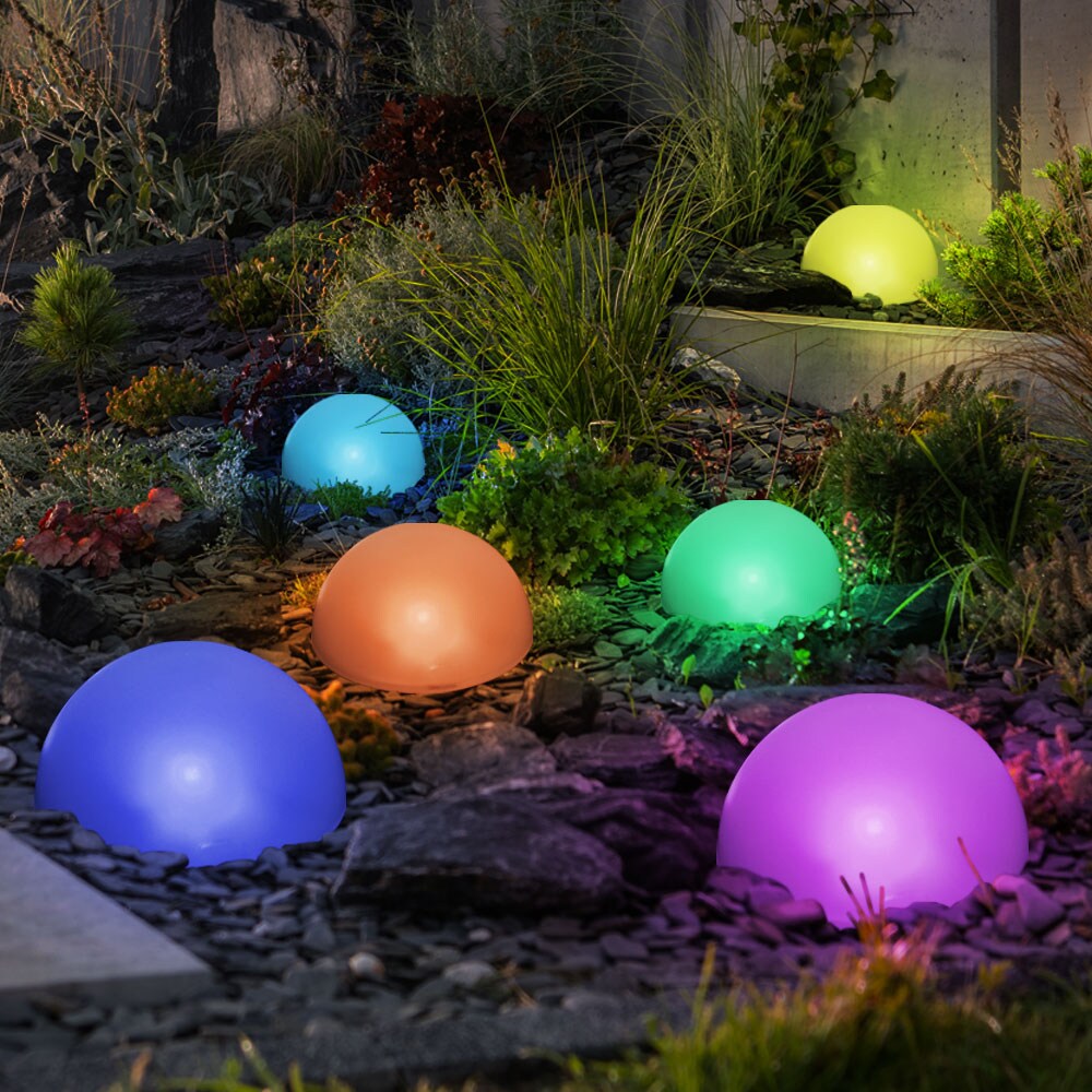 5er Set RGB LED Solarleuchten, Kugel, Farbwechsel, L 475 cm