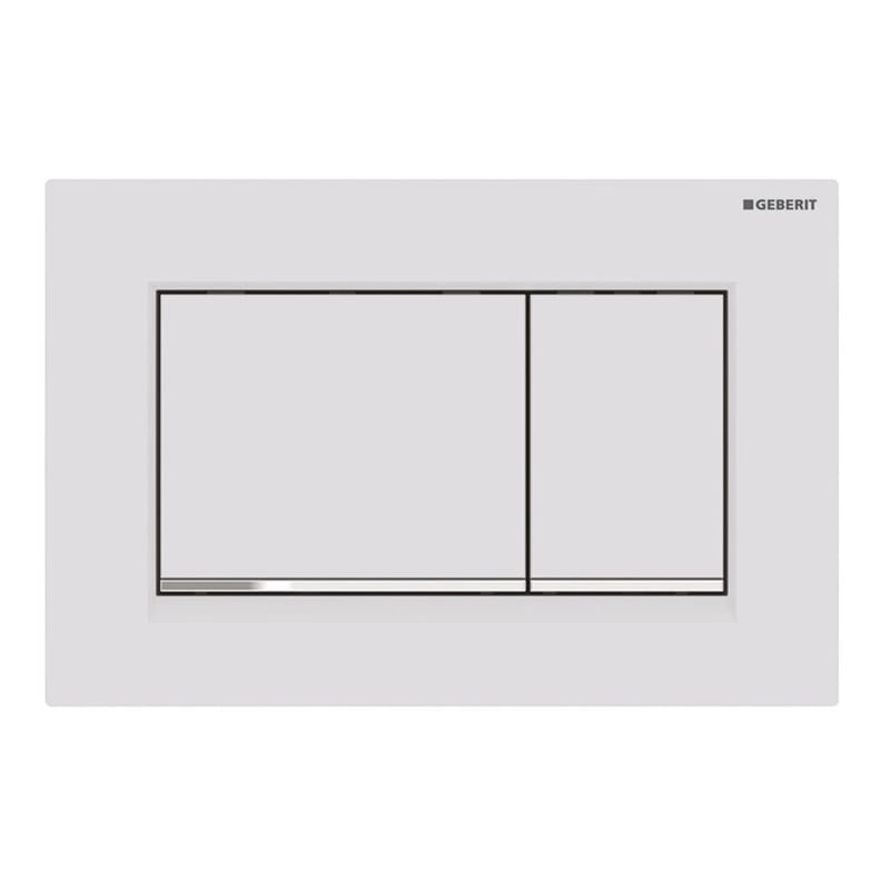 Geberit Sigma 20 Square drukplaat mat wit met chromen knoprand