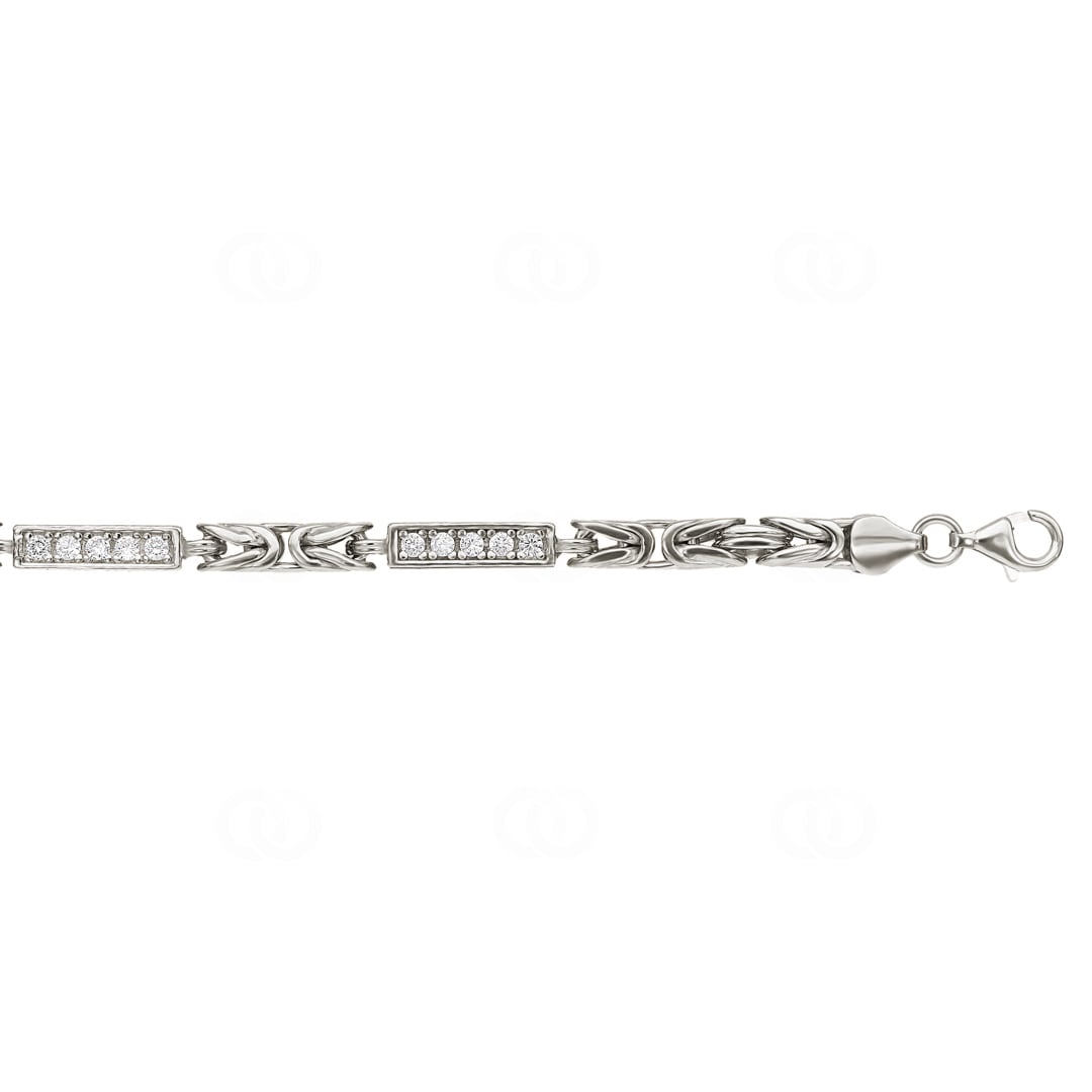 Königsarmband modern 925 Silber mit Zirkonia 6.0mm