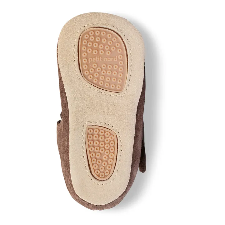 Petit Nord Ballerines Scratchs Suede | Marron