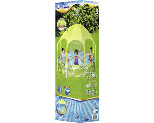 Bovengronds framezwembad, rond, 244 x 244 x 51 cm, 1688 l, multicolor, inclusief dak