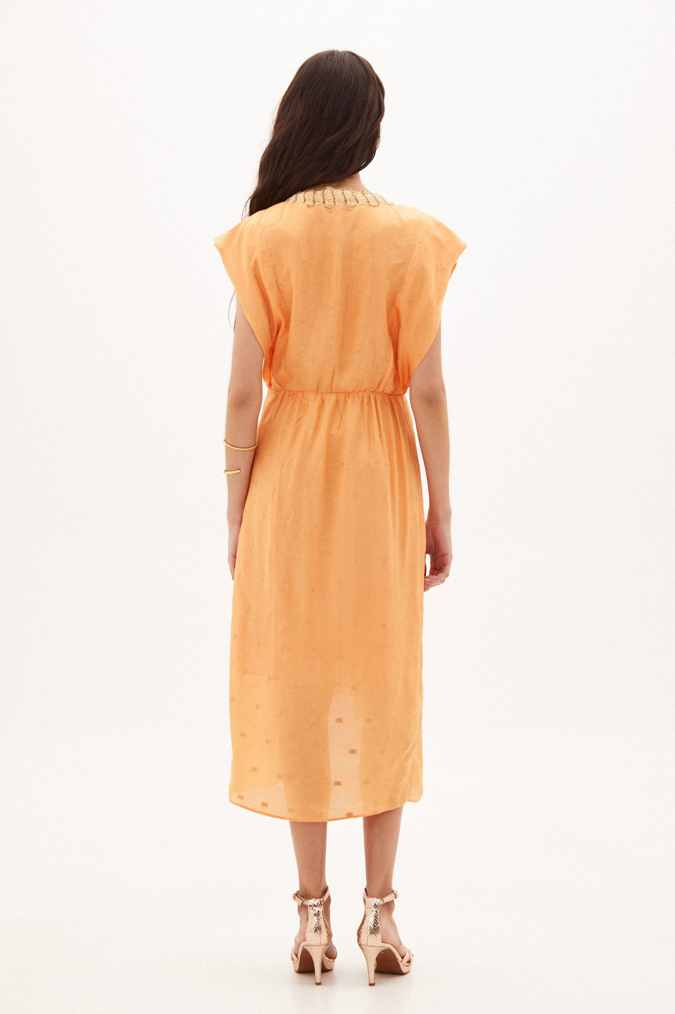 Celsa. Vestido midi fluido - Vermelho