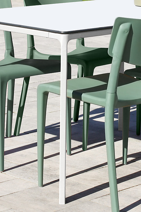 Table de jardin Meet en aluminium coloris blanc L.200 x l.90 x H.73 cm