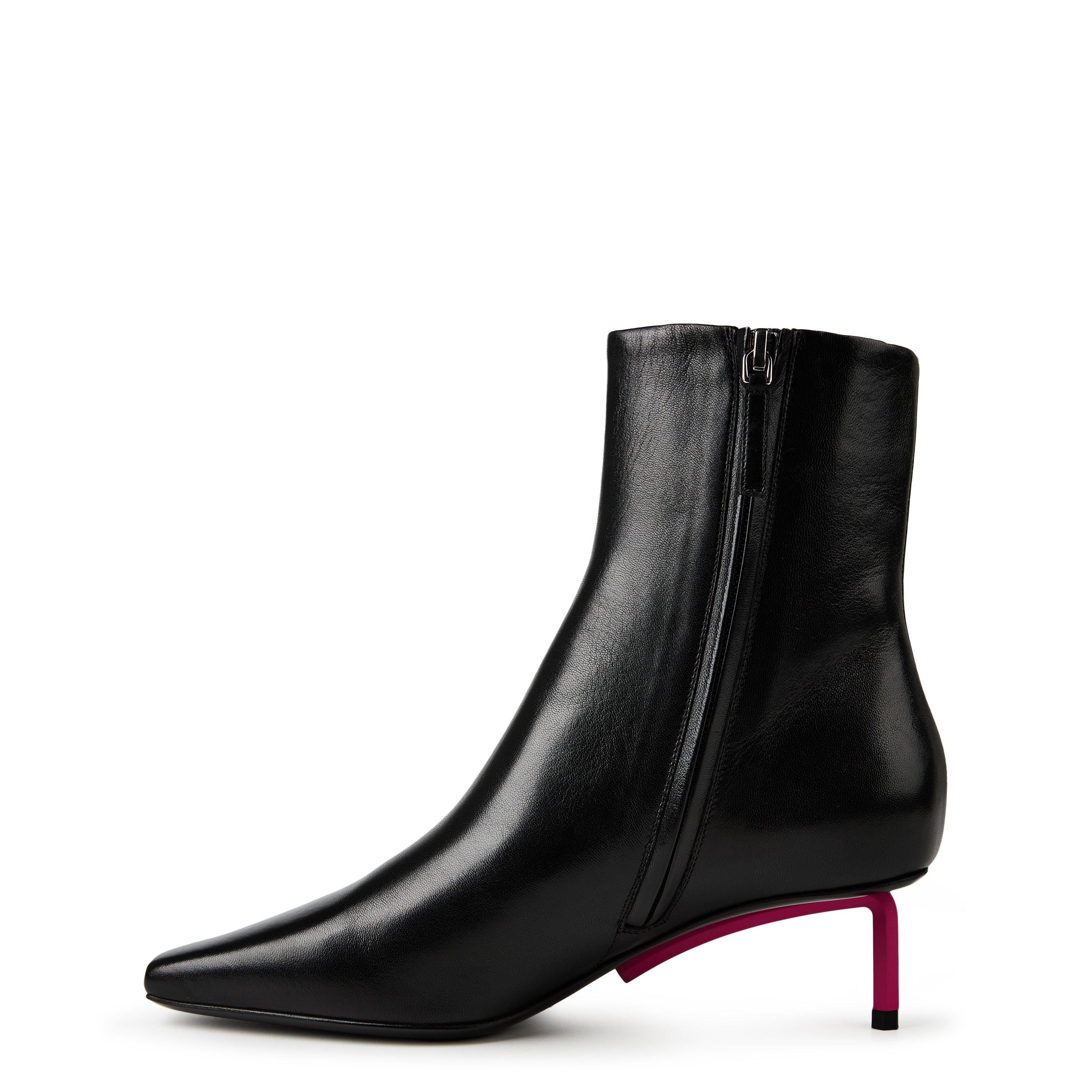 Off White Nappa Square Toe Ankle Boots