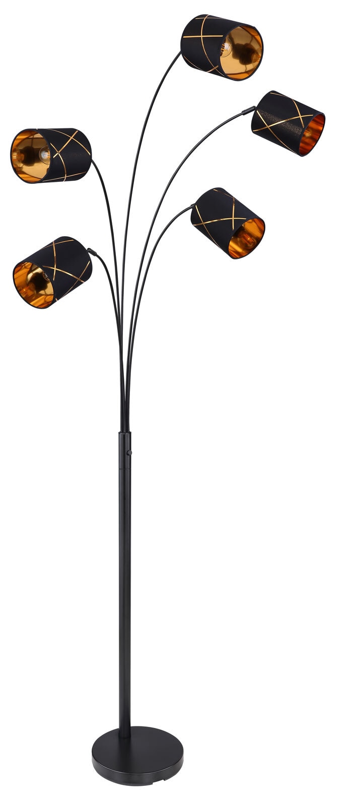 BEMMO Stehlampe goldfarben, transparent, /H/T: 84 x 204 x 130 cm, Metall, Textil