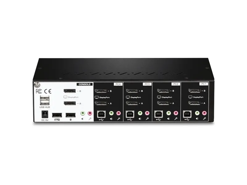 TRENDnet TK 440DP - KVM / audio / USB switch - 4 x KVM / audio / USB - 1 lokalbruger - desktop - TAA-kompatibel