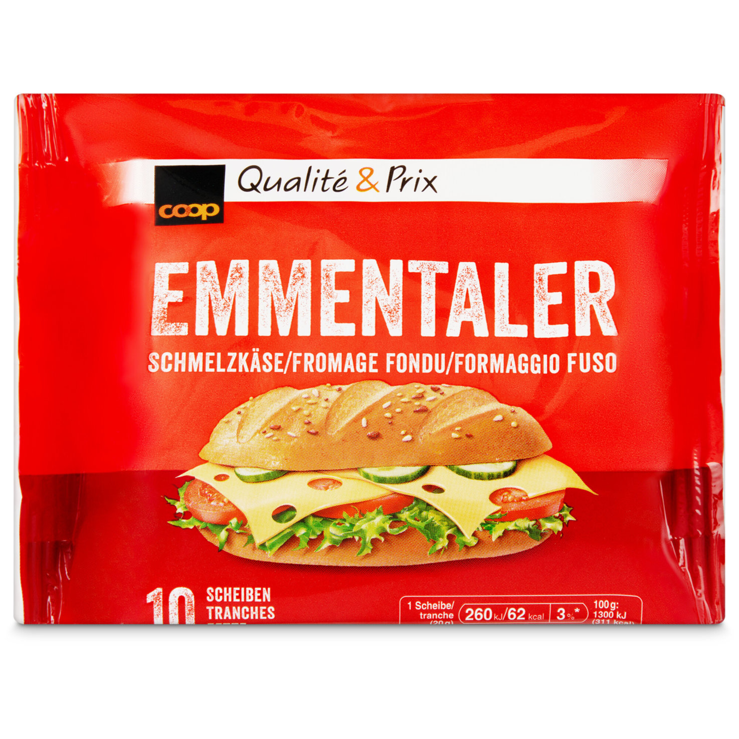 Emmentaler Schmelzkäse 10 Scheiben