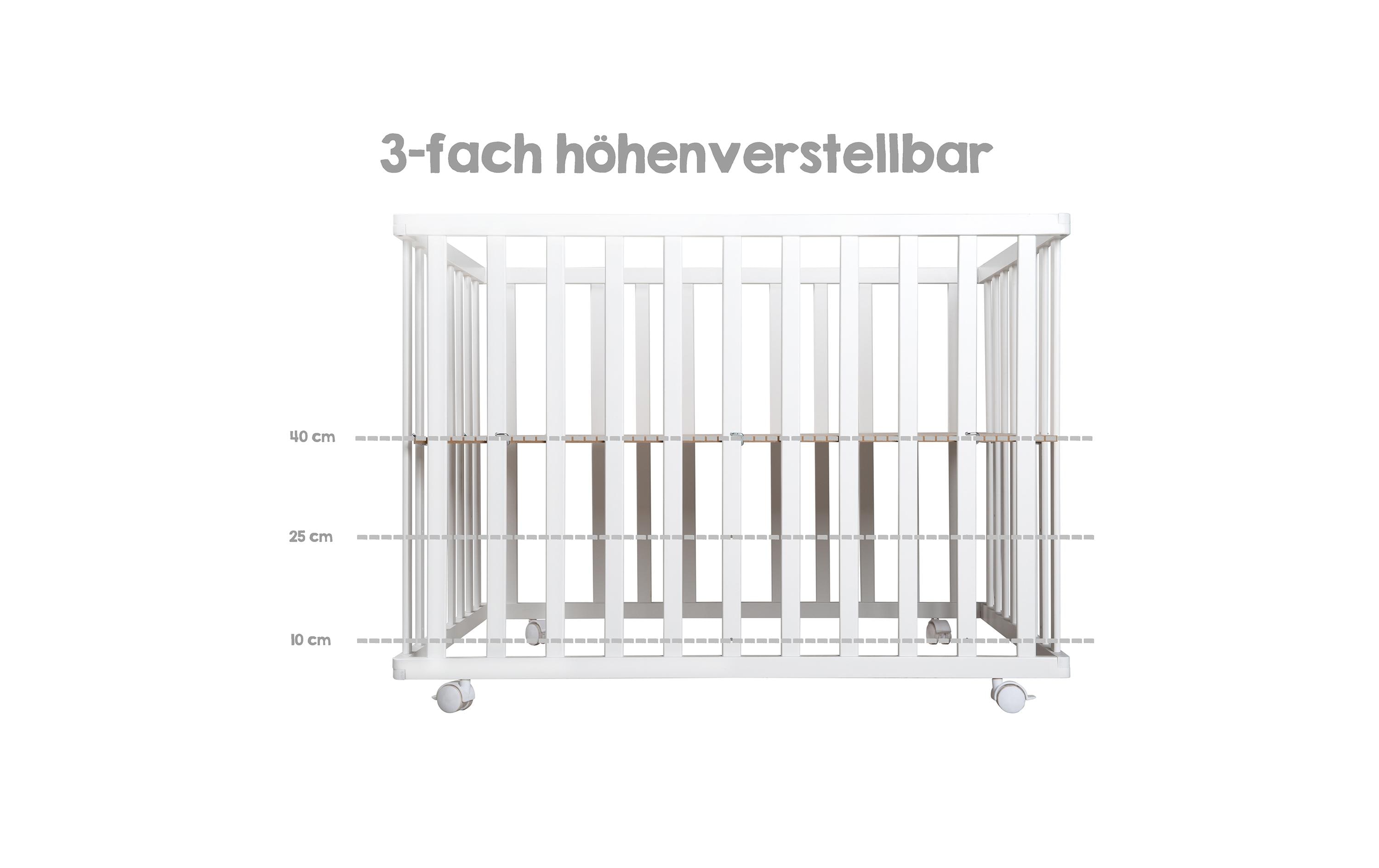 Laufgitter auf Rollen 75 x 100 cm Grau<br>Spielgitter inkl. grauer Schutzeinlage & Rollen