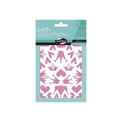 Maildor - 2 feuilles gommettes couronnes - rose