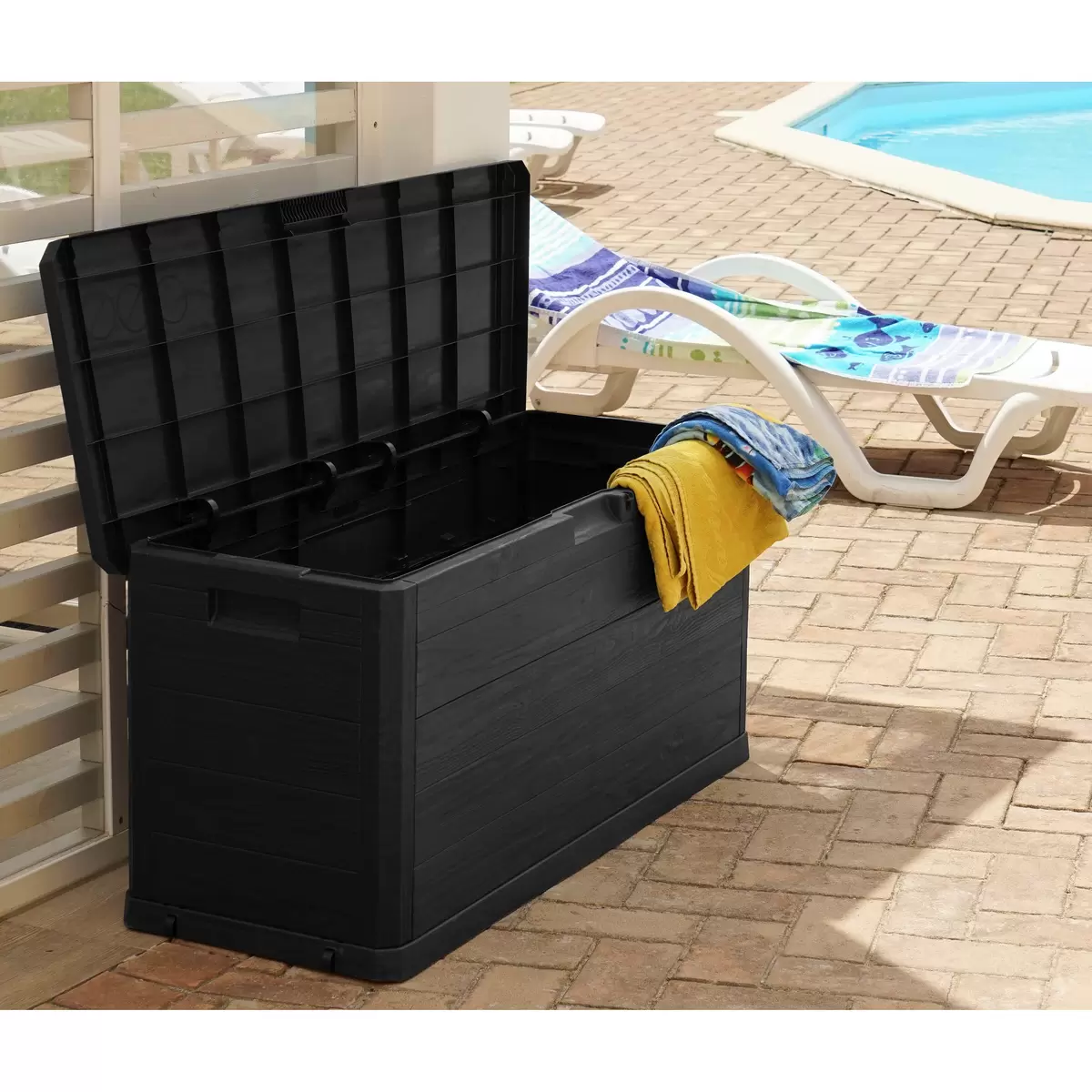 Luca Bessoni Kissenbox Woody wasserdicht Dunkelgrau