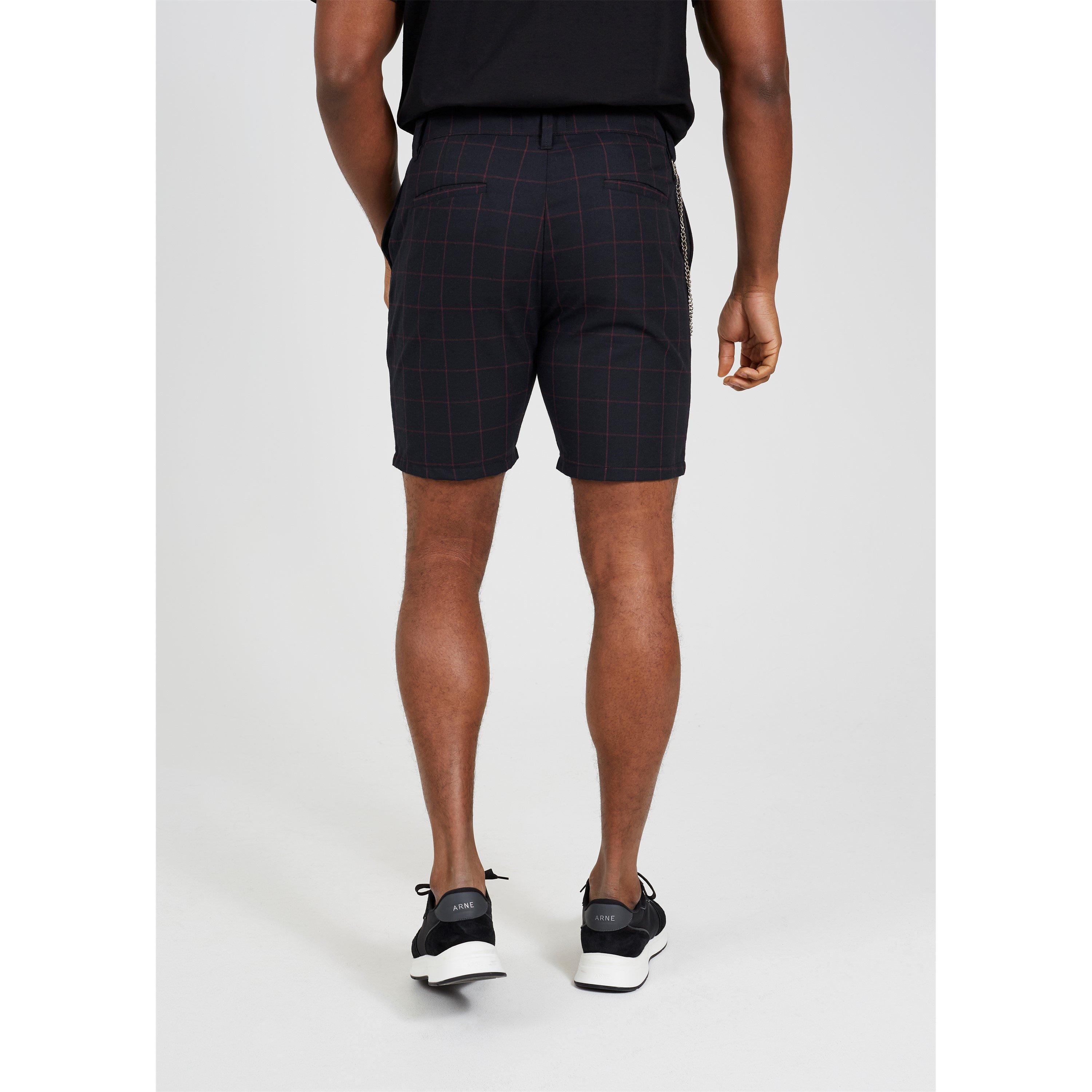 Brave Soul Checked Short with Chain