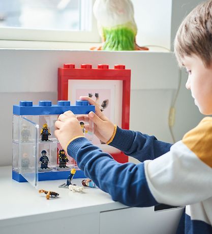 LEGO? Storage Minifigur Display - 8 Rum - 19 cm - Blå
