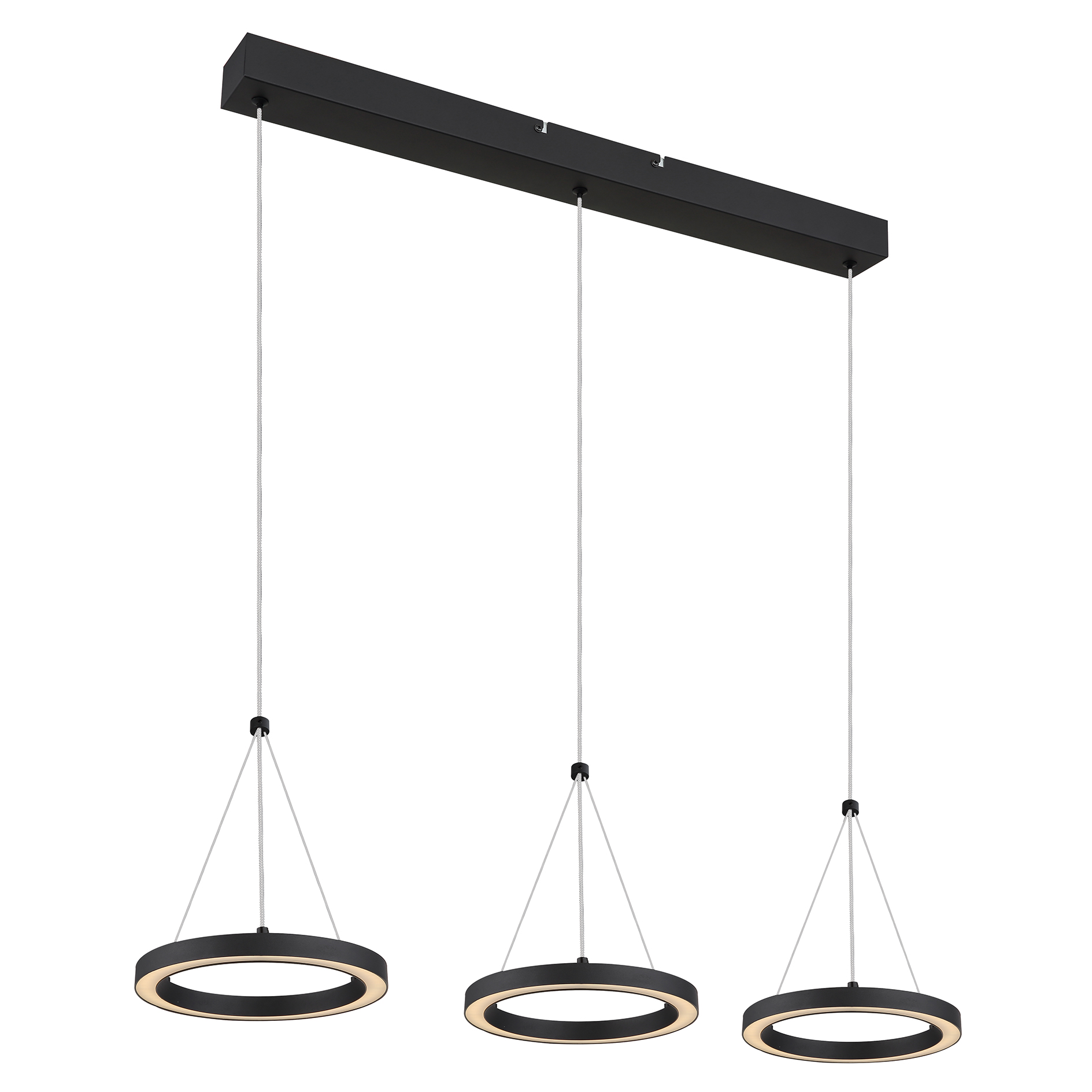 LED-Pendelleuchte - schwarz matt - Memoryfunktion - 3-flammig