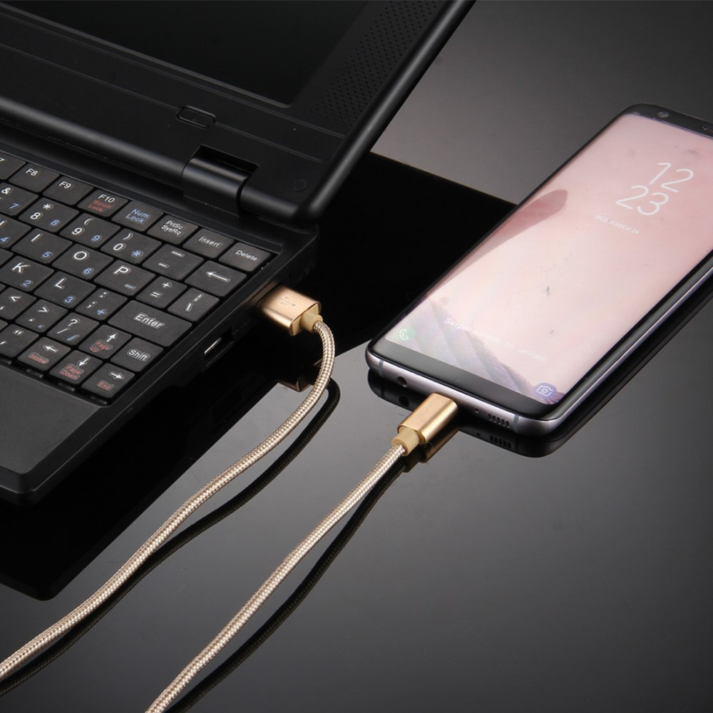 (3m) USB A auf USB C Ladekabel Datenkabel Nylon - Gold