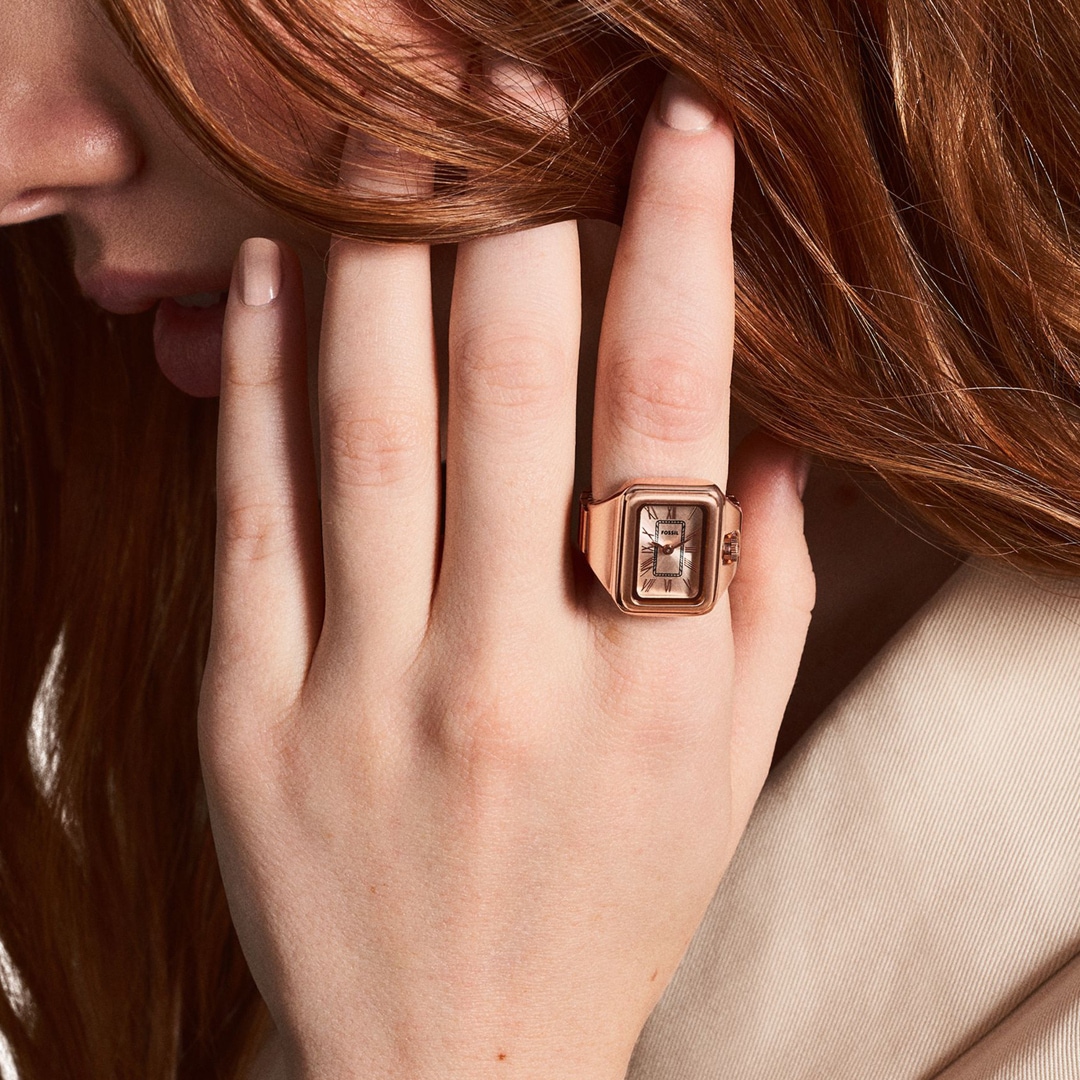 Fossil Raquel Uhrenring Rosé vergoldet