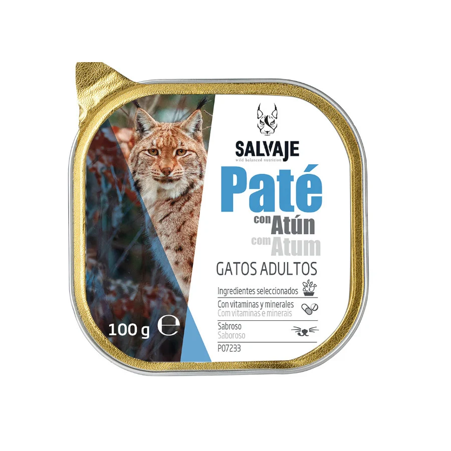 Atum selvagem adulto em patê para gatos.