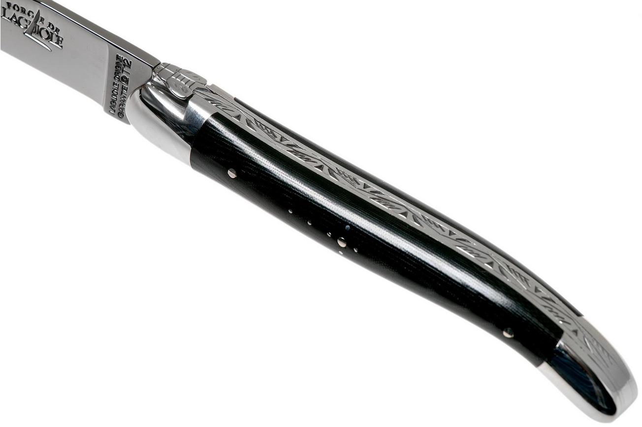 Forge de Laguiole 1211INTCNOIB 11cm, zwart micarta, laguiolemes