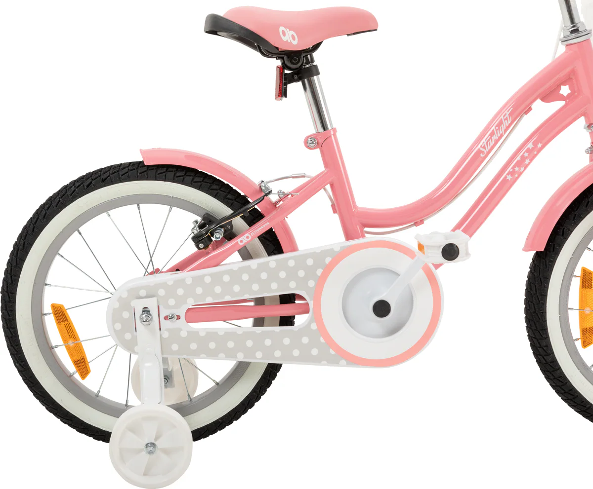 Actionbikes Kinderfahrrad Starlight 16 Zoll, Rosa, Stützräder, Fahrradkorb, Klingel, Kettenschutz (Classic)