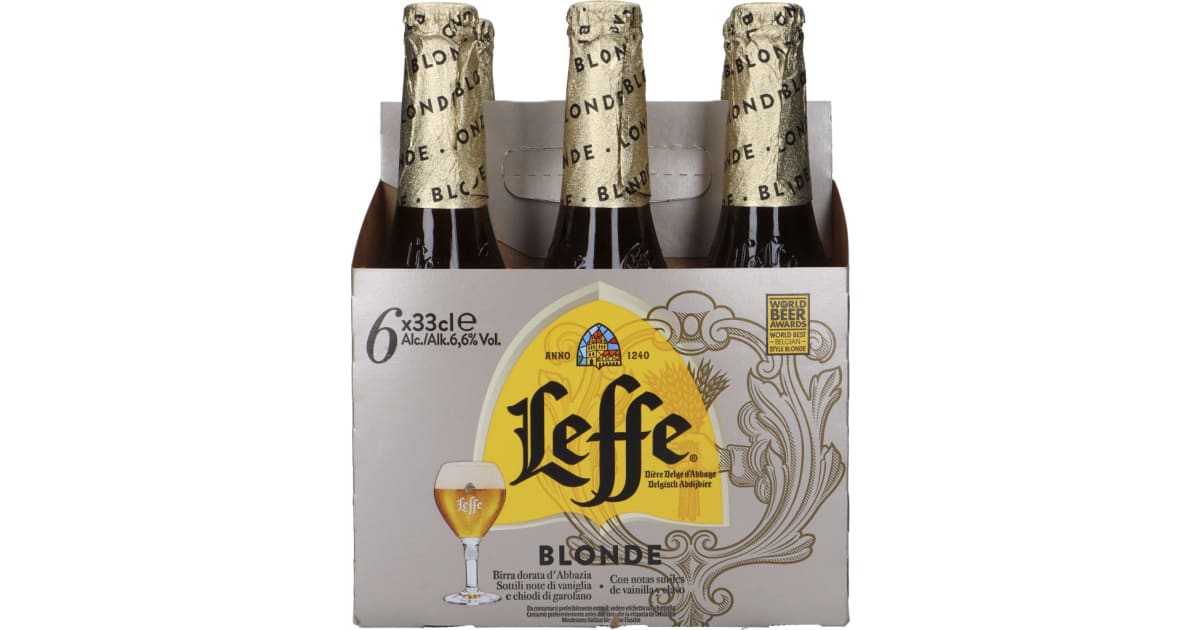 Leffe Blonde Bier Tray 6x 0,33 Liter (Einweg)